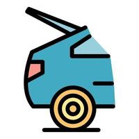 Open trunk icon color outline vector