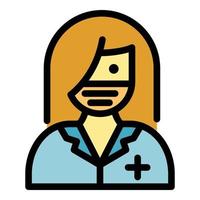 Medical safe cover icon color outline vector