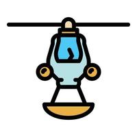 Help rescue helicopter icon color outline vector