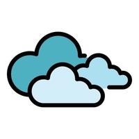 Cloudy forecast icon color outline vector