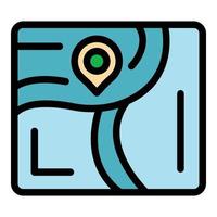 Map location icon color outline vector