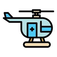 Guard rescue helicopter icon color outline vector