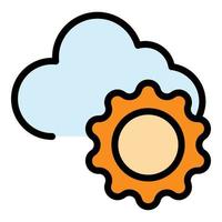 Mostly cloudy icon color outline vector