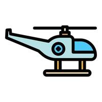 Force rescue helicopter icon color outline vector