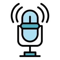 Studio microphone icon color outline vector