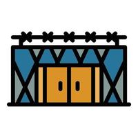 vector de contorno de color de icono de edificio de prisión
