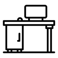 Smart office workspace icon, outline style vector