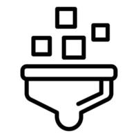 Funnel data icon, outline style vector