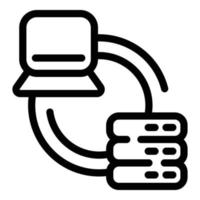Content data server icon, outline style vector