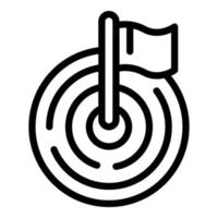Brainstorming flag target icon, outline style vector