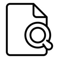 Filter search document icon, outline style vector