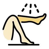 Leg laser hair removal icon color outline vector