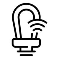 Power smart lightbulb icon, outline style vector