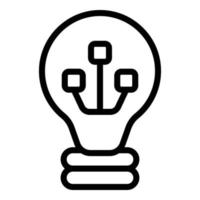 Smart lightbulb icon, outline style vector