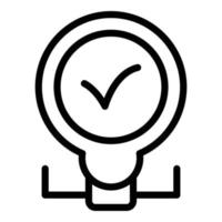 Mind smart lightbulb icon, outline style vector