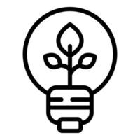 Eco smart lightbulb icon, outline style vector