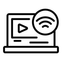 Smart office video channel icon, outline style vector