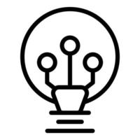 Lamp smart lightbulb icon, outline style vector