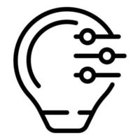 Think smart lightbulb icon, outline style vector