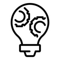 Gear smart lightbulb icon, outline style vector
