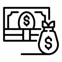 Money cash reserve icon, outline style vector