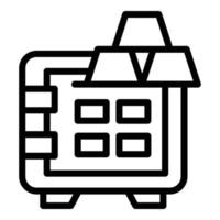 Bank reserves safe icon, outline style vector