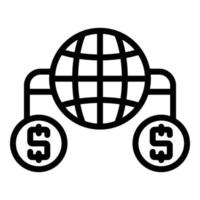 Global bank reserves icon, outline style vector