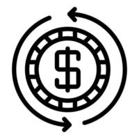 icono de cambio de dinero, estilo de contorno vector