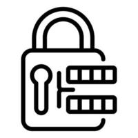 Deposit room padlock icon, outline style vector