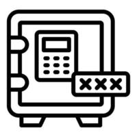 Deposit room private safe icon, outline style vector