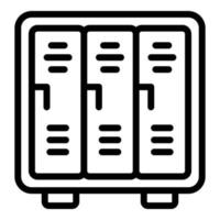 Deposit room metal locker icon, outline style vector