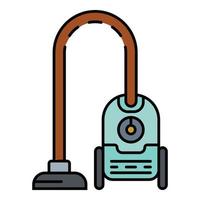 Home appliance vacuum cleaner icon color outline vector