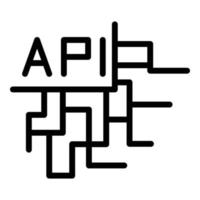 Api digital network icon, outline style vector