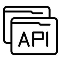 Api folder icon, outline style vector