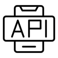 Api smartphone icon, outline style vector