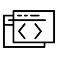 icono de código de escritura api, estilo de esquema vector