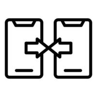 Api phone data exchange icon, outline style vector