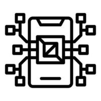 Api phone processor icon, outline style vector