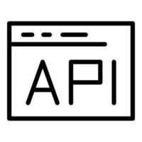 Api gear web window icon, outline style vector