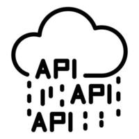 Api data cloud icon, outline style vector