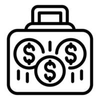 Case laundry money icon, outline style vector