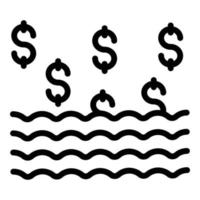 Lake laundry money icon, outline style vector