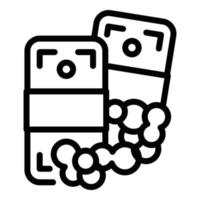 Laundry money pack corruption icon, outline style vector