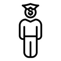 Laundry money man icon, outline style vector