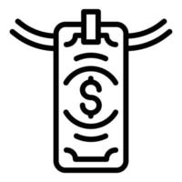 icono de efectivo seco de dinero de lavandería, estilo de contorno vector