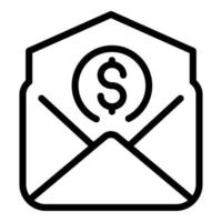 Money mail icon, outline style vector