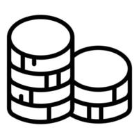 Coins stack icon, outline style vector