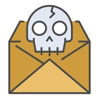 Hacking email icon color outline vector