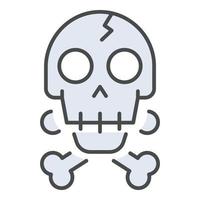 Crack skull bone icon color outline vector