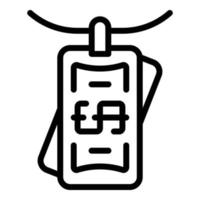 Laundry money cash icon, outline style vector